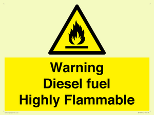 Warning diesel fuel Highly Flammable